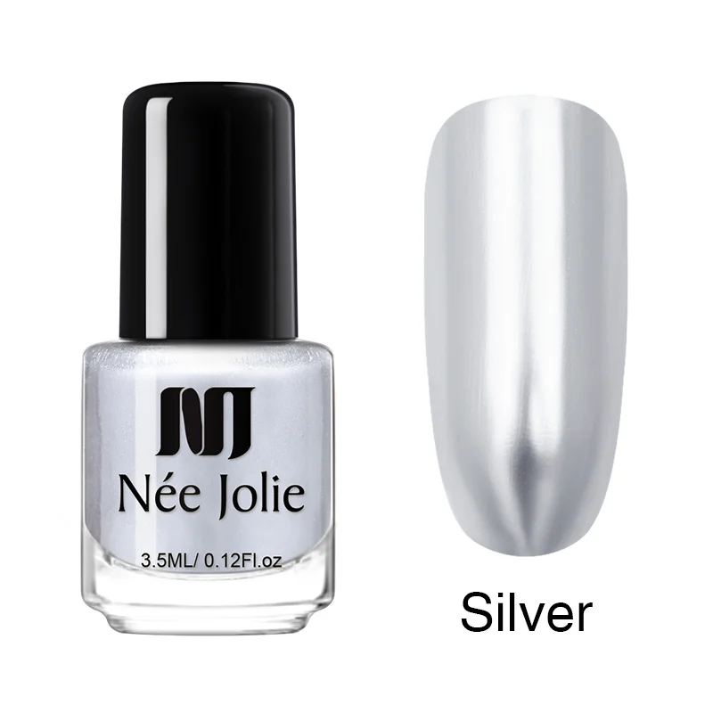 Mirror-silver NEE JOLIE 3,5 мл Лак для ногтей 66 цветов Быстросохнущий Блестящий голографический хамелеон лак для ногтей летний Блестящий лак из розового золота - Цвет: Mirror-silver