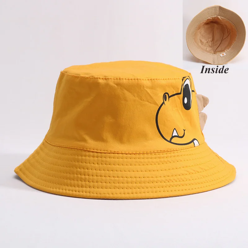 Yellow Шапочка для малыша с героями мультфильма на лето и осень, хлопковая детская Солнцезащитная шляпа унисекс, Весенняя Детская кепка, Детские аксессуары, детские шапки для девочек и мальчиков, 1 шт - Цвет: Yellow
