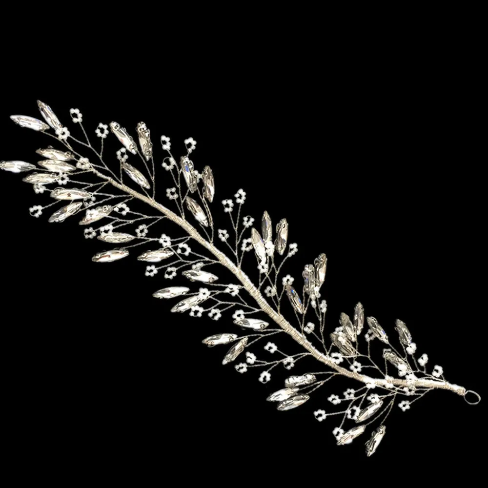 Pant Crystal Bride Hair Accessories Rhinestone Bridal Headpiece Silver Color Hairbands Wedding Pearl Headbands | Украшения и