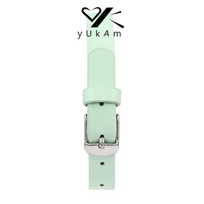 Mint Green Ювелирные изделия yukam хранитель для женщин Красный Зеленый многоцветный натуральная кожа Хранитель браслеты из нержавеющей стали Пряжка для скольжения талисманы - Окраска металла: Mint Green