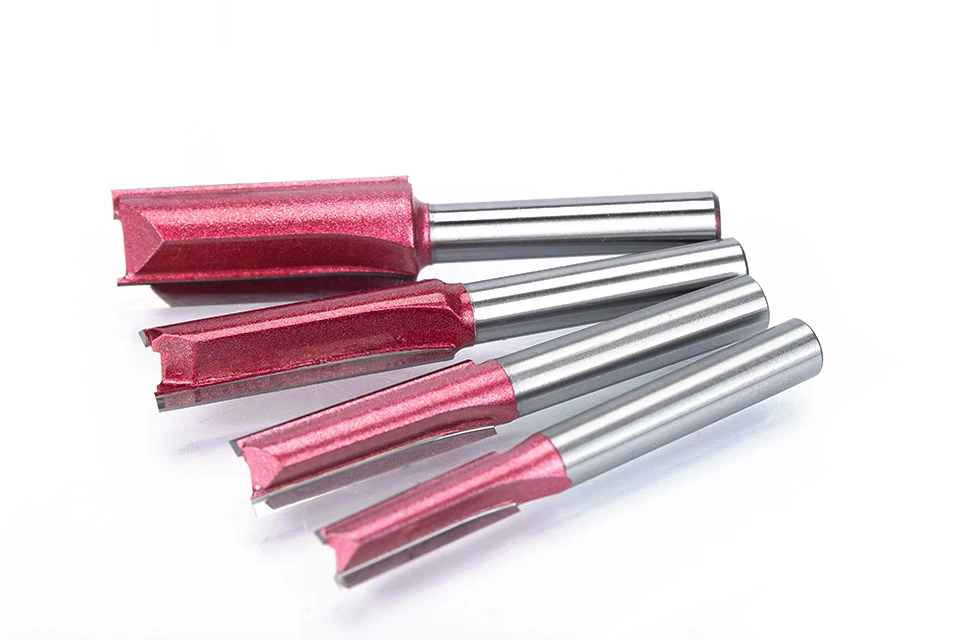 HUHAO 1pcs 1/4" 1/2"Shank Industrial Grade straight bit Woodworking Tools Router Bit for Wood Tungsten endmill milling cutter