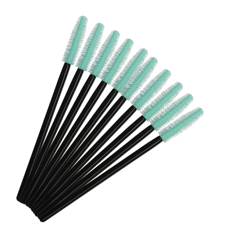 S-black-mint green 50 шт. силиконовая ресница щеточки Одноразовые Тушь для ресниц палочки Аппликатор ресницы Косметическая кисть Макияж Красота Инструменты - Handle Color: S-black-mint green