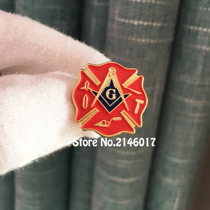 

10 шт. Freemason Fireman Fire Service First пин для лацкана, механическая эмаль, фотодомик, бесплатный металлический значок для маскарада