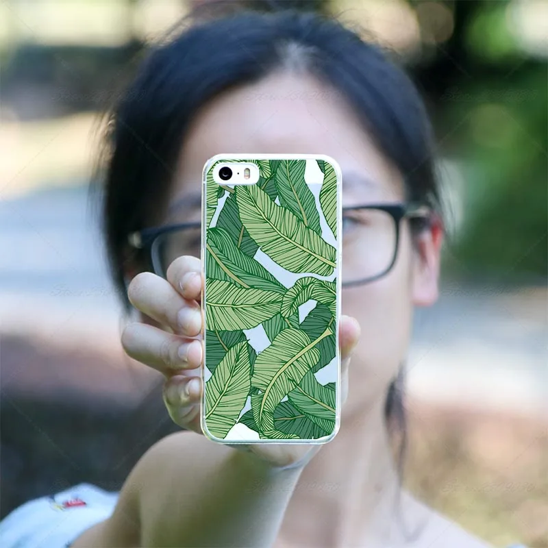 Ультратонкий Мягкий силиконовый растения кактус банан листья чехол для iPhone 5/5s/SE 4