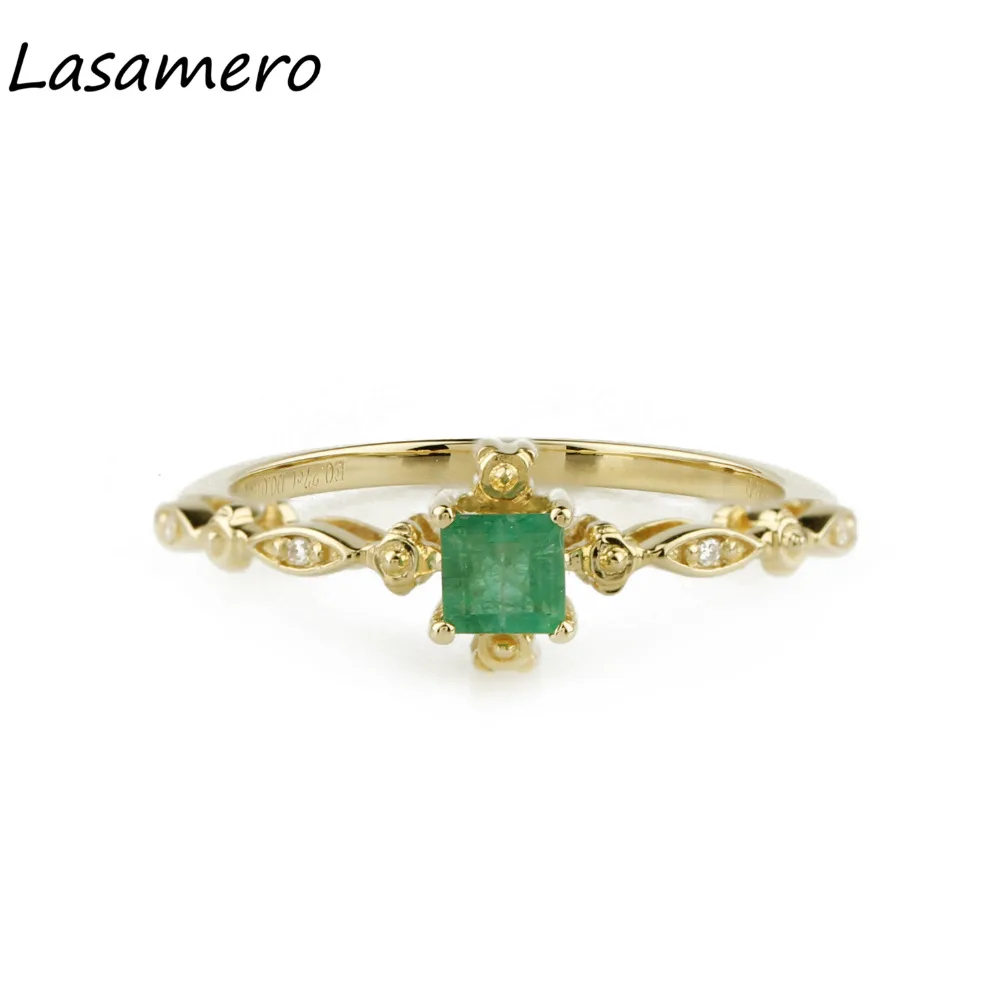LASAMERO принцесса огранка 0.27CT натуральный Изумрудный драгоценный камень