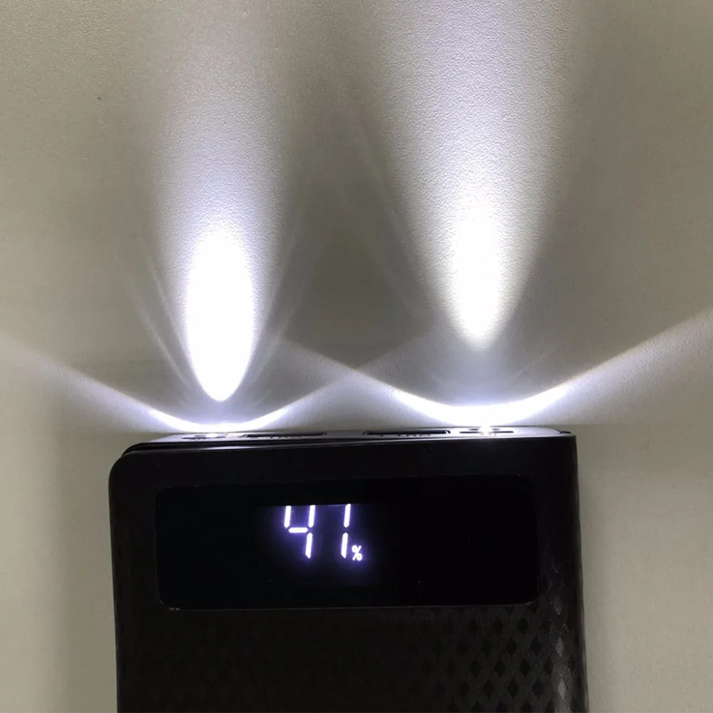Портативный тонкий двойной USB светодиодный светильник 8x18650 батарея DIY банк питания коробка держатель для мобильного телефона