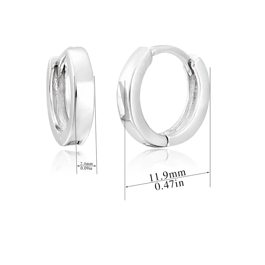 12mm Твердые настоящие 925 пробы серебряные Мини тонкие круглые маленькие серьги-кольца Huggies для женщин, мужчин, детей, девочек, детские ювелирные изделия Aros - Окраска металла: 12mm