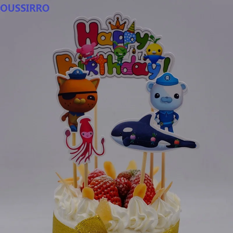 24 шт./компл. Octonauts Toppers Picks Cupcake Topper Baby душ принадлежности день рождения детей