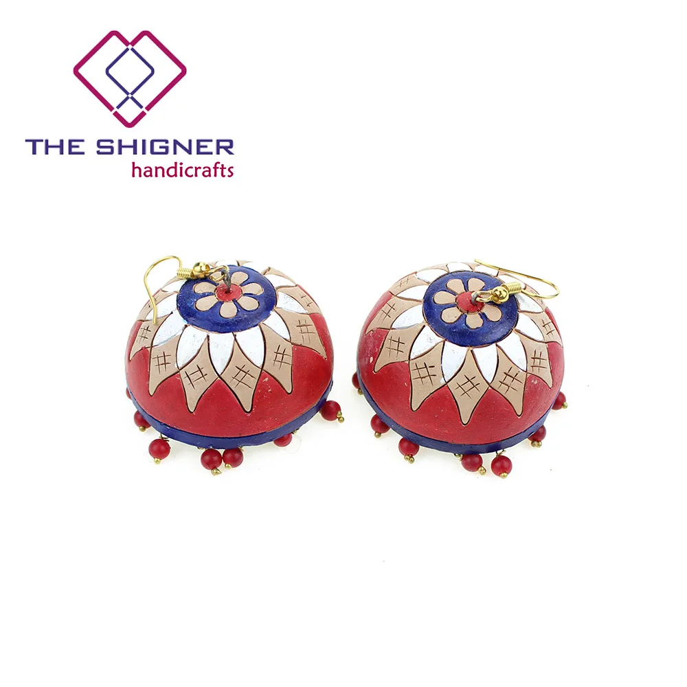 THESHIGNER в этническом стиле терракотовые индийские серьги Jhumka ювелирные изделия