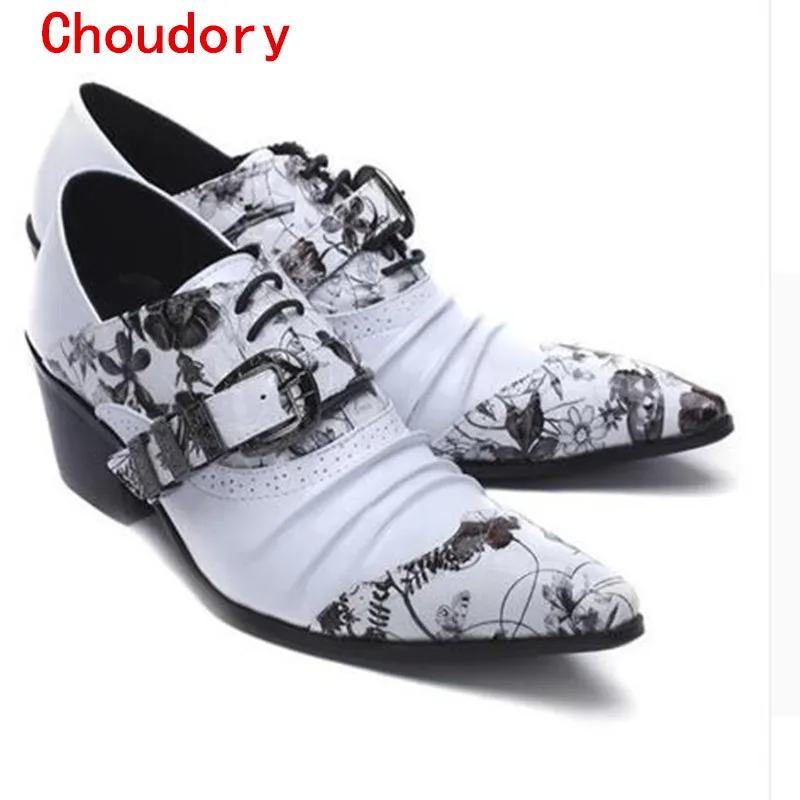 Мужские туфли-оксфорды Choudory черные/белые кожаные туфли на шнурках весну-осень |