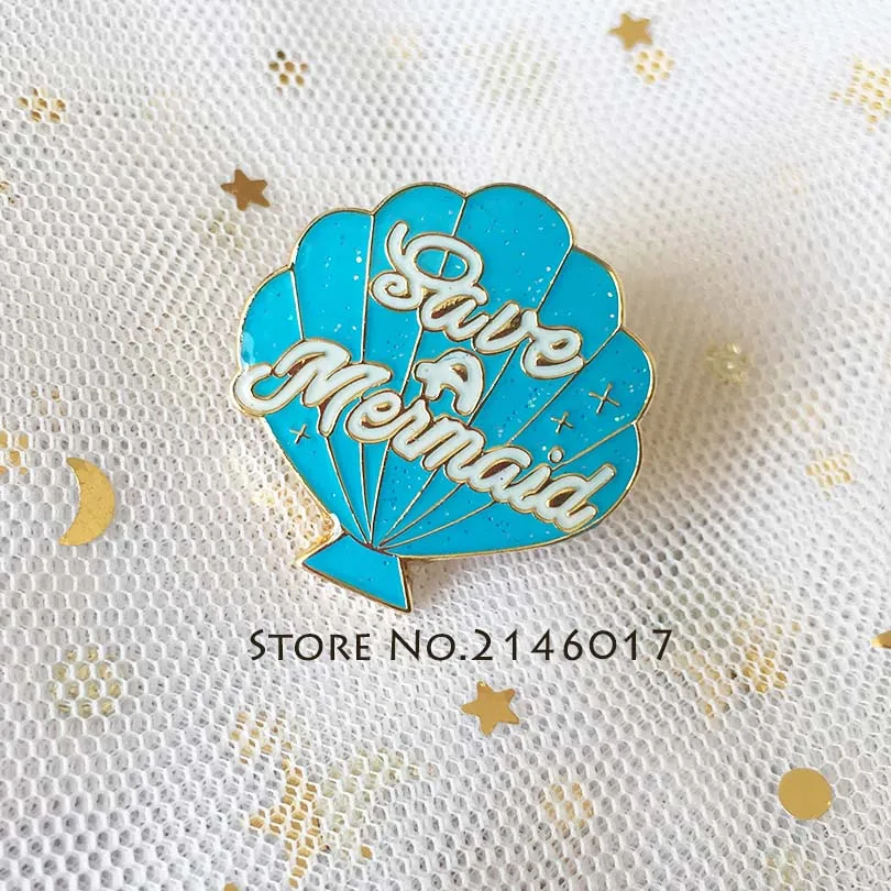 10 шт. металлический значок в виде морской ракушки