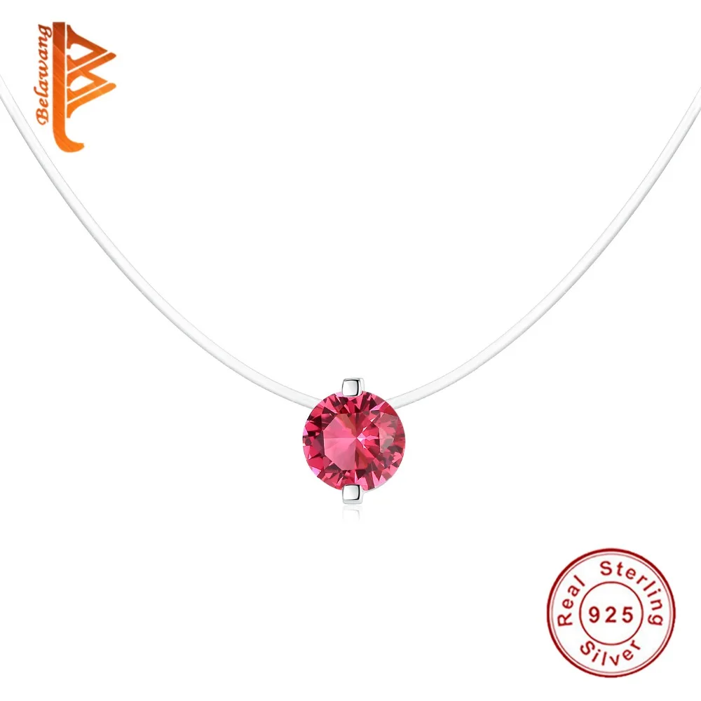 Ожерелье женское из серебра 925 пробы с круглым кулоном прозрачными фианитами |