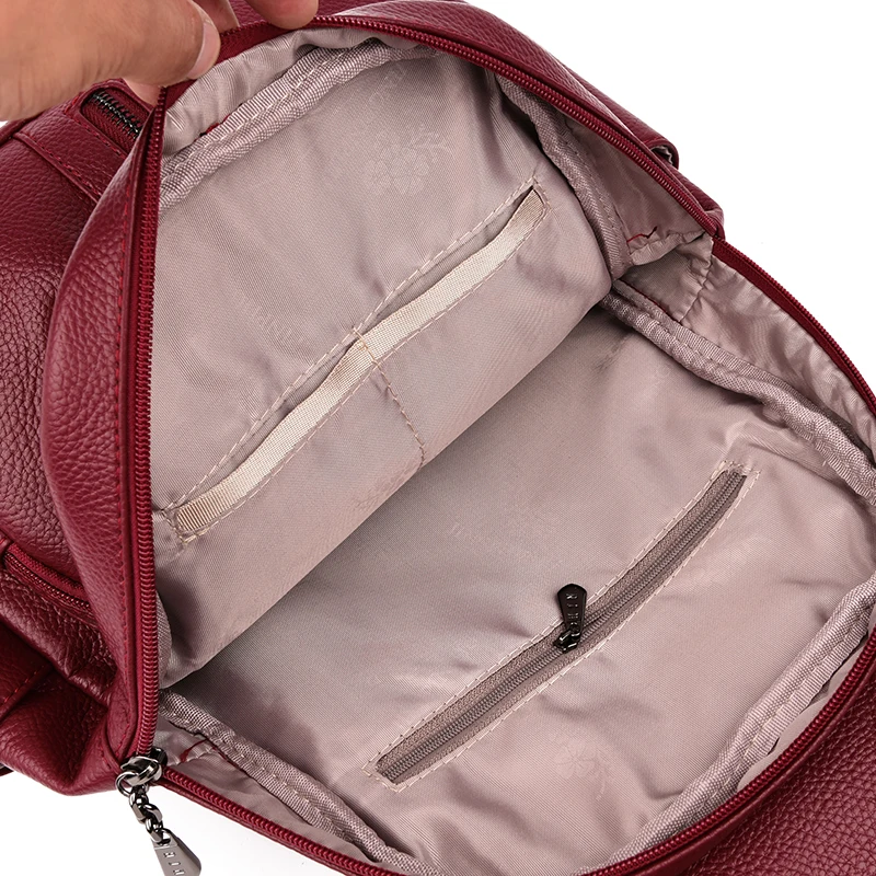 

Fashion Rucksack Women Casual Travel Backpack Quality PU Leather School Bags for Teenage Girls with Tassel Female Black Bagpack