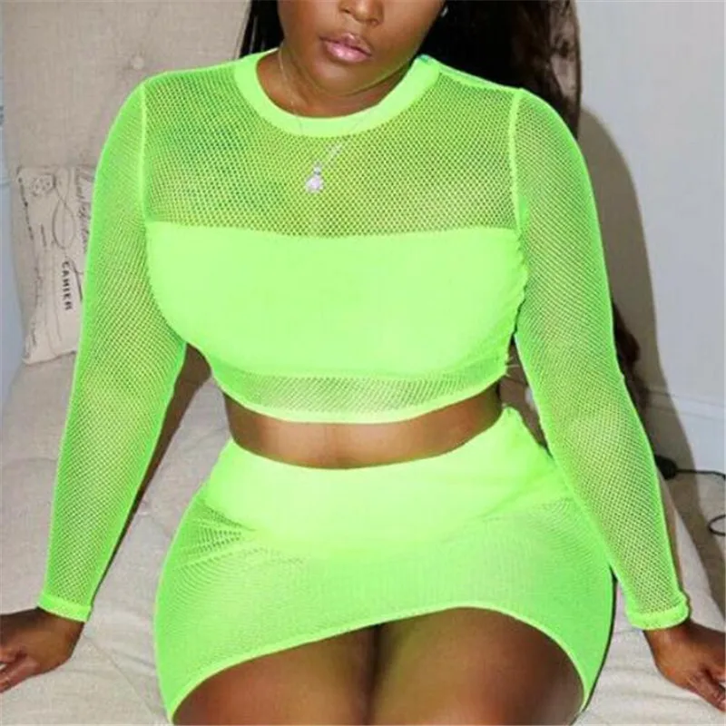 Женская прозрачная Сетчатая футболка с длинными рукавами зеленые кружевные топы