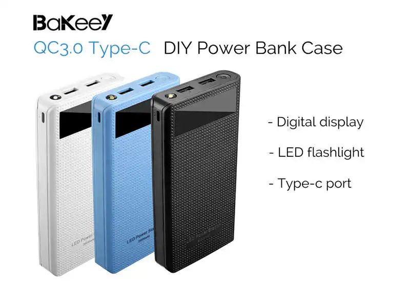 Bakeey type C 7x18650, сделай сам, внешний аккумулятор, коробка, комплект, двойной USB, сделай сам, чехол для зарядки аккумулятора, быстрое зарядное устройство для samsung, Xiaomi 8, huawei