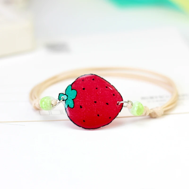 100% ручная роспись браслет с подвеской в виде фрукта горячий термоусадочный кусок