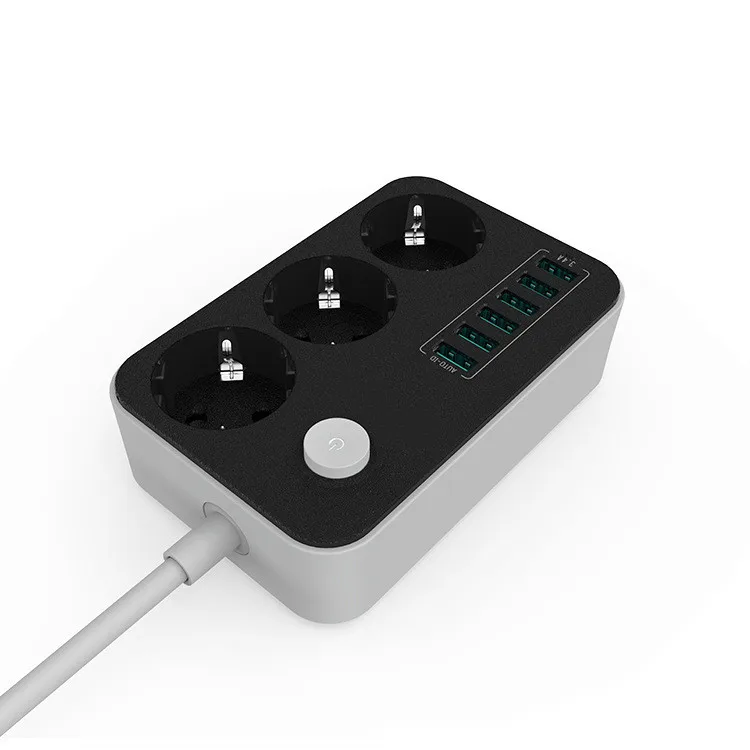 Розетка с 3 розетками и 6 USB портами 10 А|Электрические розетки| |