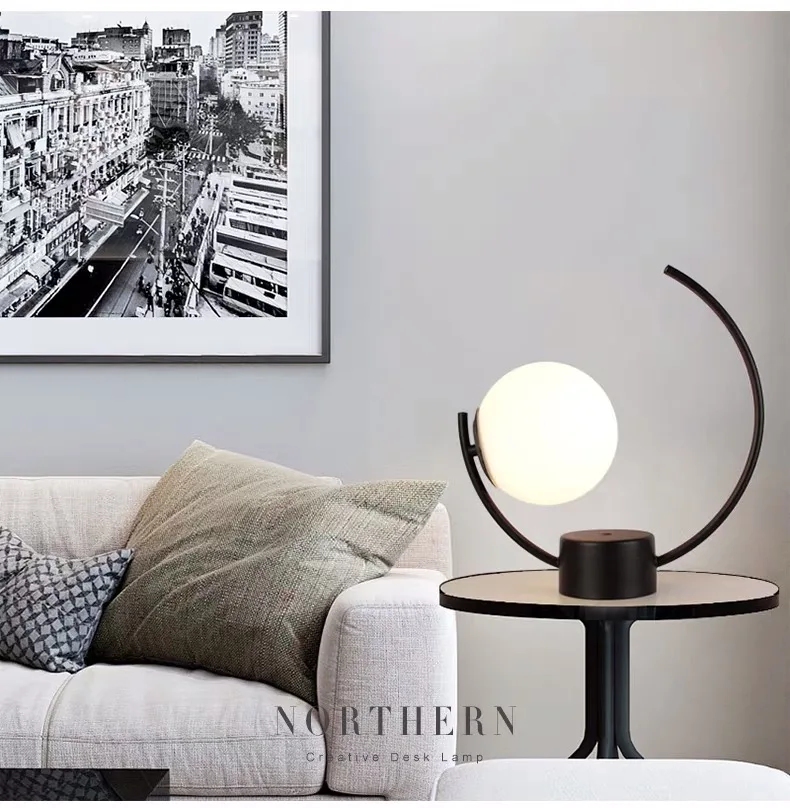 Nordic Glass Ball LED Table Lamp Bedroom Lamp Bedside Lamp Bed Light Living room light Art Deco maison Light Fixtures