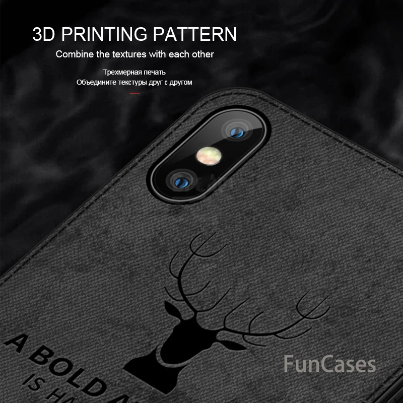 Роскошный Магнитный тканевый чехол с оленем для iphone 6 6s 7 8 Plus X силиконовый