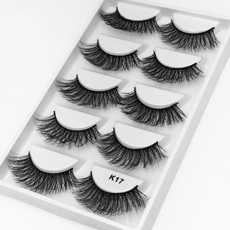 NEW 5 pairs mink eyelashes natural false 3D lashes makeup soft fake eyelash extension hand made eyeashes | Красота и здоровье