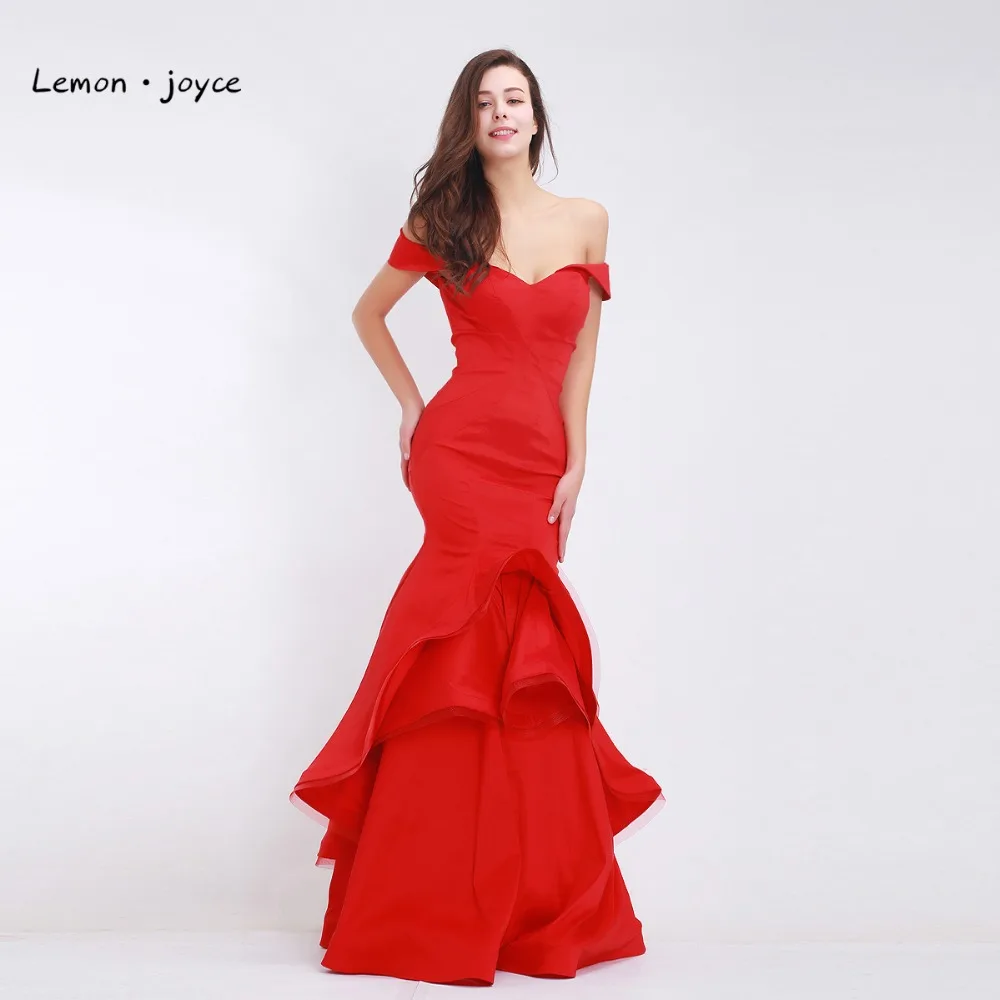 Женское вечернее платье-русалка длинное красное платье с вырезом лодочкой для