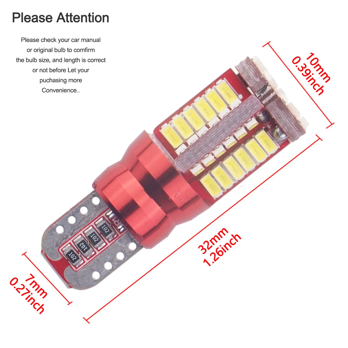 2 шт. Автомобильные светодиодные лампы t10 192 w5w 3014 57SMD|Сигнальная лампа| |