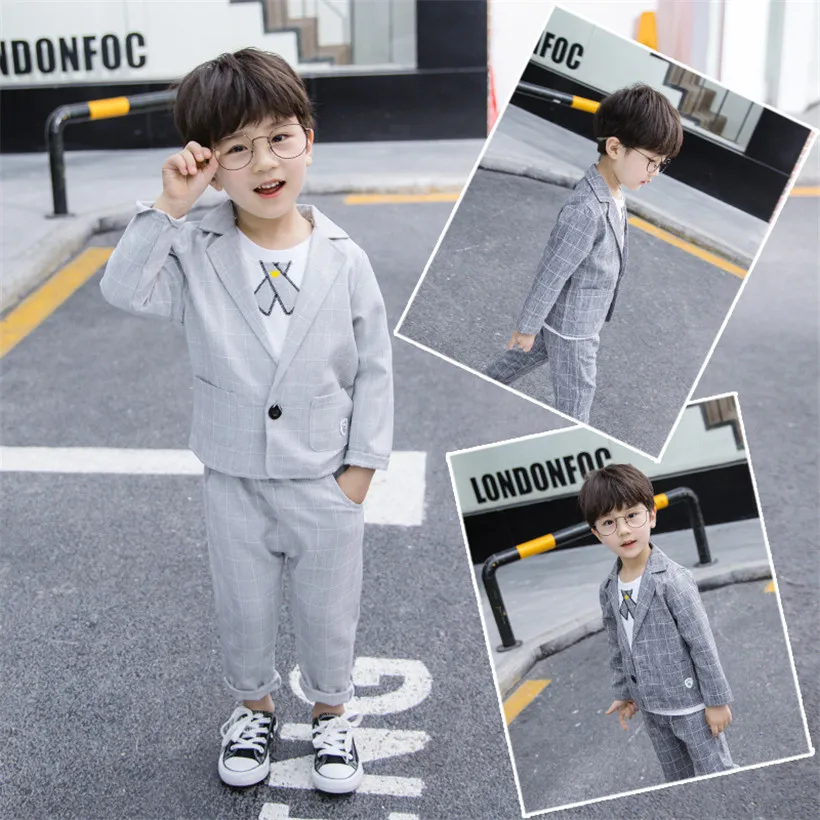 Одежда для маленьких мальчиков Осенний хлопковый блейзер с длинными рукавами +