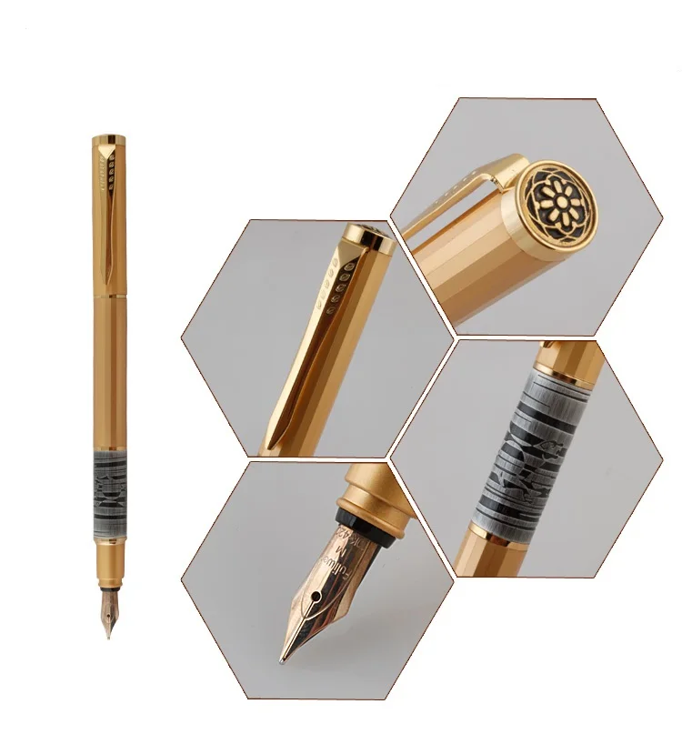 

Fuliwen F03 Unique Rhombus Pen Body 10K Golden Nib Fountain Pen High Quality Gold Gift Ink Pen 2 Color Optional
