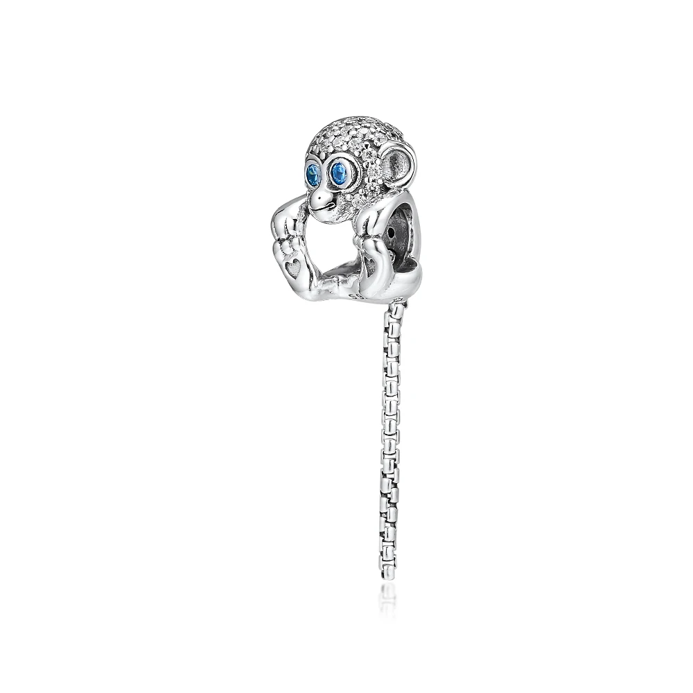 Fits Pandora Bracelet Sparkling Monkey Charm 100% 925 Sterling Silver Jewelry Beads for Women DIY Making Kralen Wholesale | Украшения и