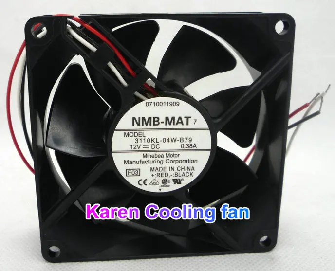 NMB новый оригинальный ** 8025 DC12V 0.38A 3110KL 04W B79 F03 3 проводной сигнальный Вентилятор