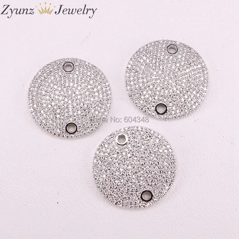 5 шт. ZYZ298-1541 круглой формы CZ микро проложить разделитель соединителей Бисер для изготовления браслета аксессуары