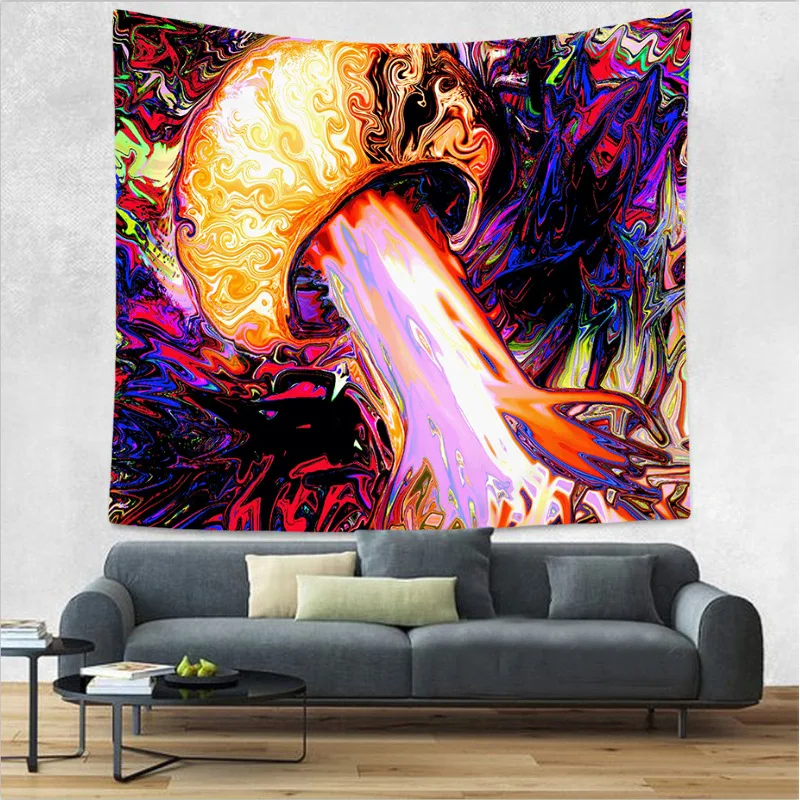 Гриб trippy психоделический гобелен настенный ковер Декор богемная настенная ткань