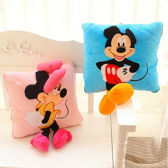 Новинка 35 см креативная 3D плюшевая подушка Микки Маус и Минни Маус Kawaii Плюшевые игрушки Микки и Минни детские игрушки рождественские подарки