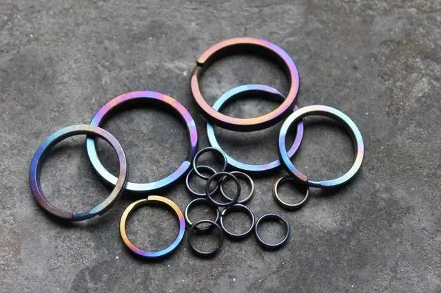 Радуга Цвет титановый сплав EDC ультра светильник ключ подвесной брелок с кольцом