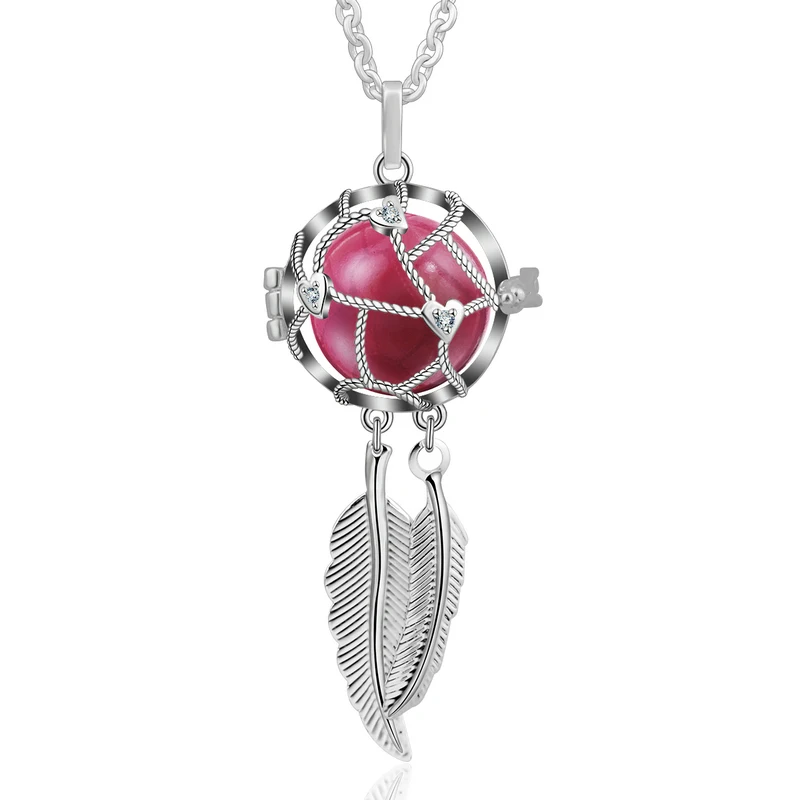 Eudora гармония Ловец снов медальон клетка кулон ожерелье Femme Collier Colgante Ангел звонящий Звук Шар Материнство ювелирные изделия K257