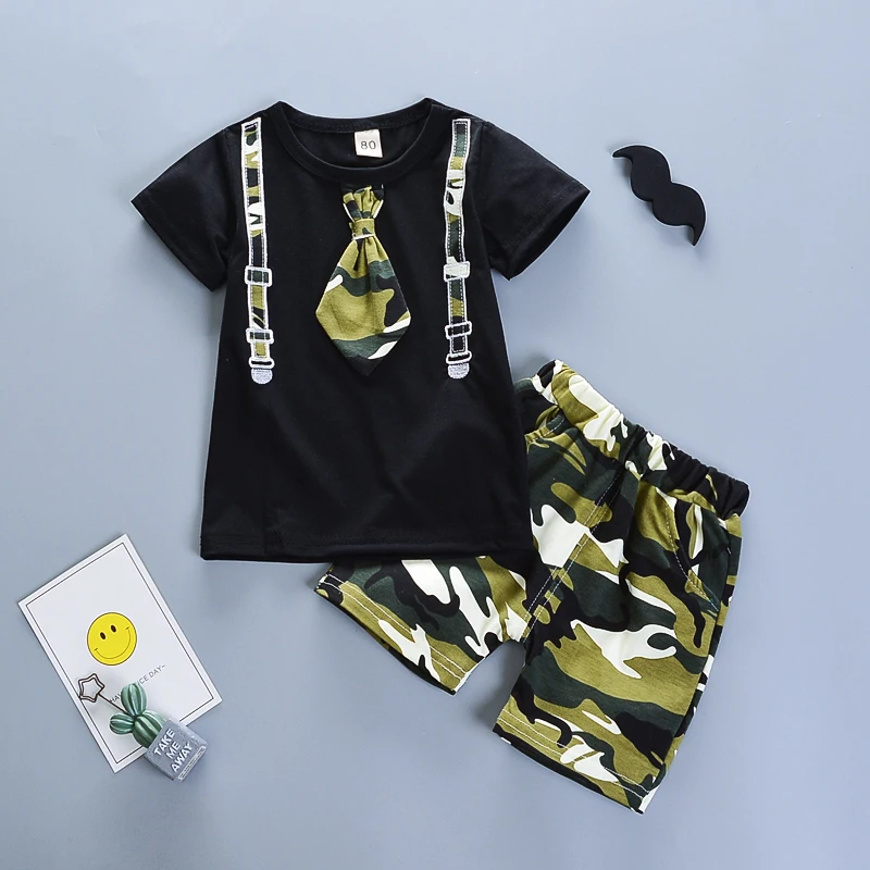 BibiCola newborn clothes 2018 summer baby boys clothing sets fashion camouflage T-shirt+shorts 2pcs suits infant tracksuit set |
