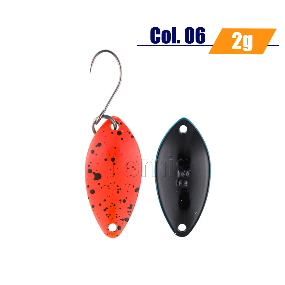 2g Orange Tomic рыболовные ложки 2 г 3 г форель область приманки латунь микро pesca глянцевые цвета металлическая приманка Спиннер приманка - Цвет: 2g Orange