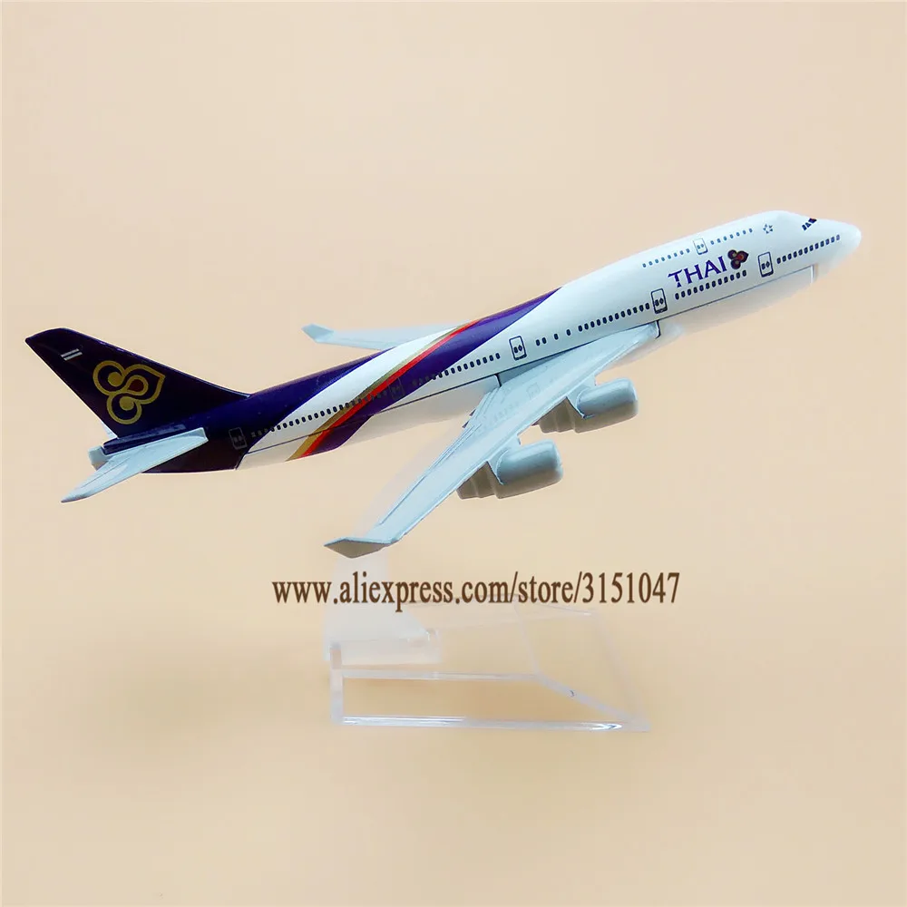Сплав металла Air Thai B747 Airlines модель самолета Таиланд Boeing 747 400 Airways Детские Подарки 16