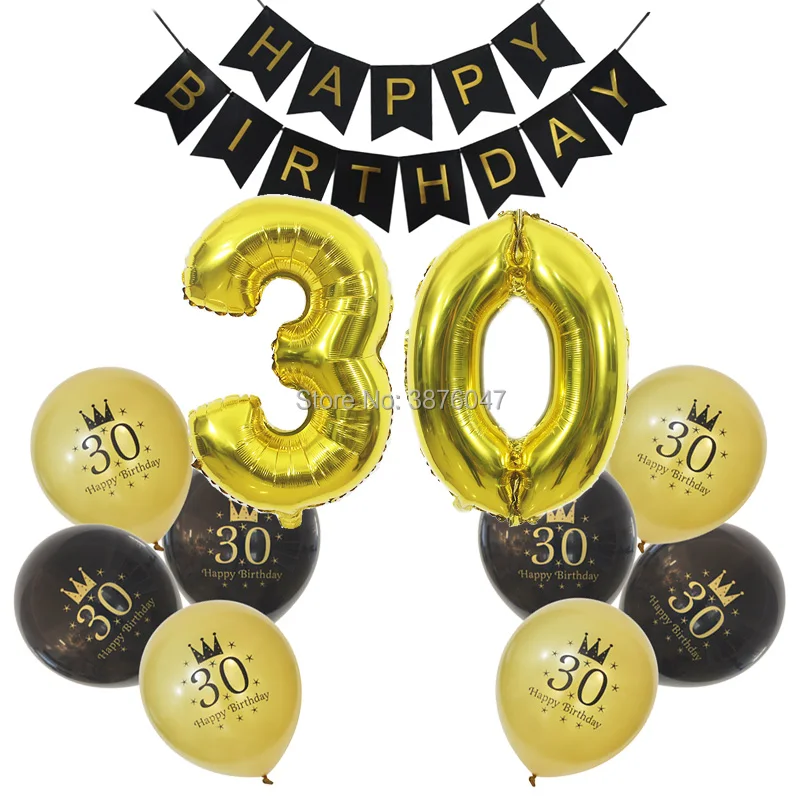 30th 40th День рождения баннер 50th 60th 70th 80th украшения Воздушные шары в форме цифр