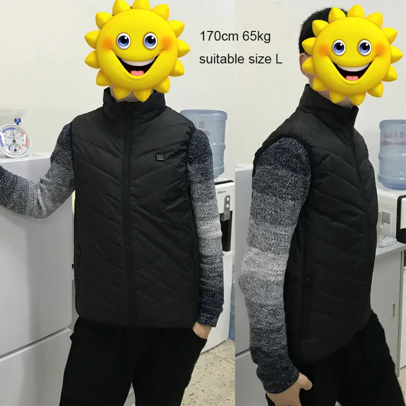 Жилет LoClimb с USB подогревом мужской зимняя безрукавка электрическим жилет для