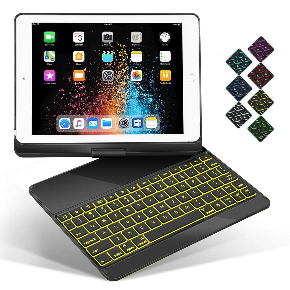Для iPad Pro 9,7, беспроводной Bluetooth чехол-клавиатура для планшета, 360 Вращающийся чехол-клавиатура для iPad Air 9,7, автоматический режим сна