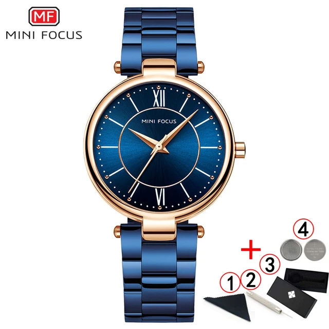 rose blue with box Мини фокус женские часы люксовый бренд водонепроницаемое платье минималистичный синий женские наручные часы для женщин Relogio Feminino - Цвет: rose blue with box