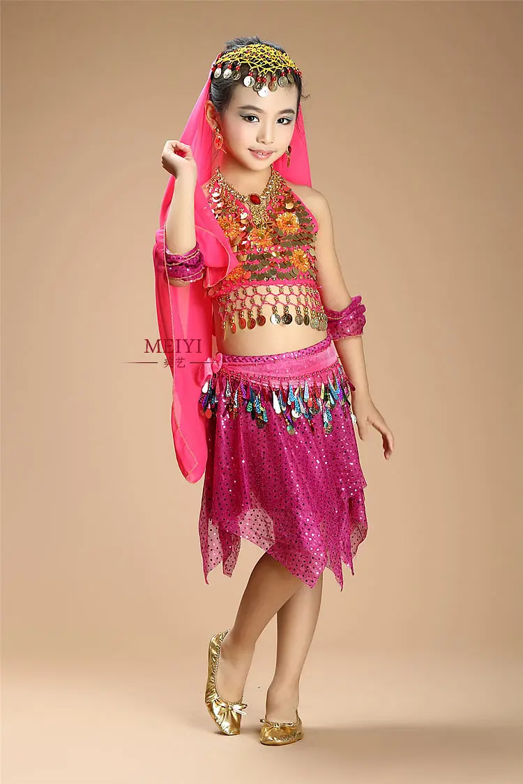 Танцевальный Костюм для танца живота комплект из топа и брюк индийский сари