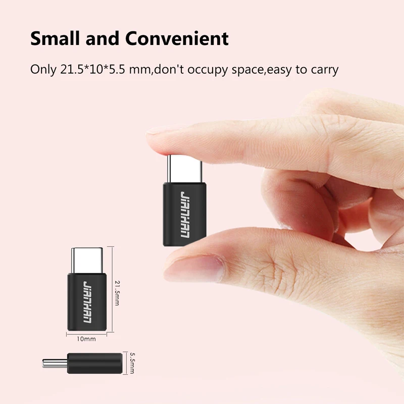 JianHan Реверсивный кабель Micro USB с Type C конвертер для синхронизации данных и