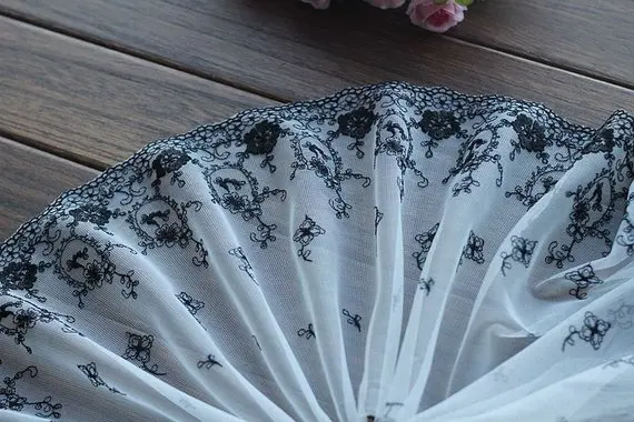 2 ярдов вышитая кружевная отделка черная Роза цветочная вышивка тюль 8 66 дюйма в