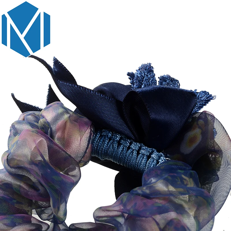 M MISM модная женская сетчатая эластичная лента для волос с цветами повязка на