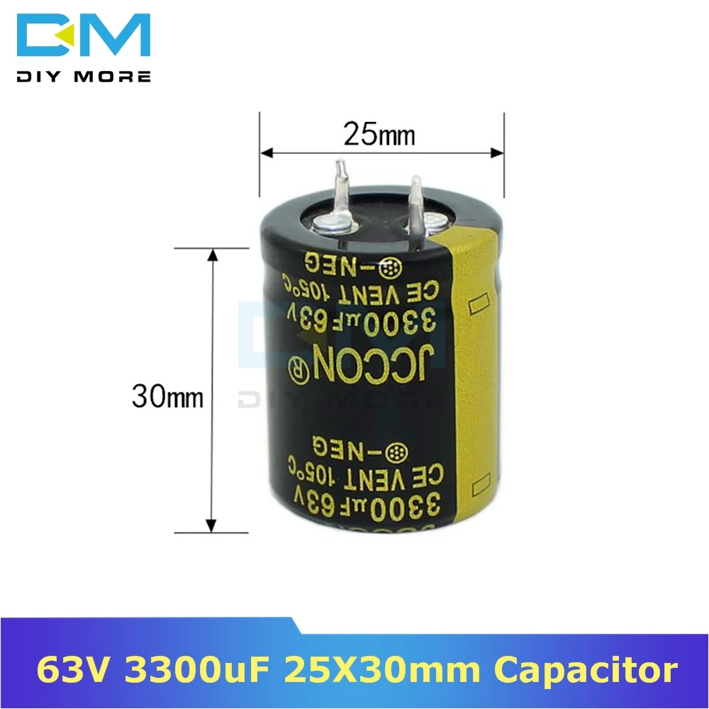 63V 3300 мкФ 25X30mm 25X30 алюминиевый электролитический конденсатор высокая частота низкое сопротивление через отверстие конденсатор 25*30mm diymore