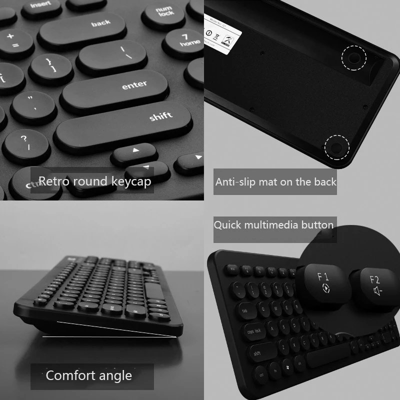 Круглая клавиатура шоколадная Проводная Бесшумная игровая для девочек милая USB с