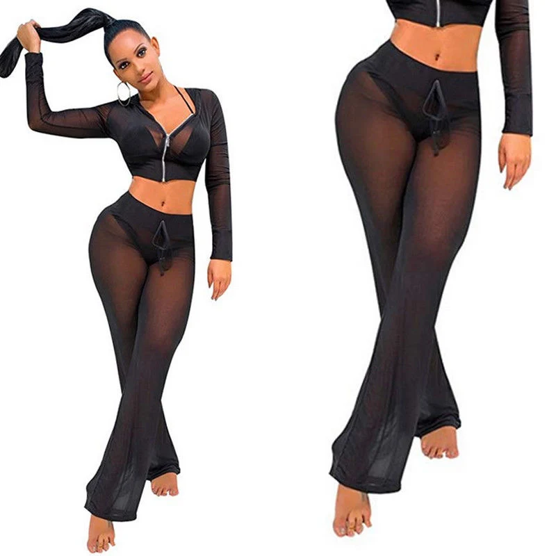 Женские брюки 2018 сексуальные женские пляжные сетчатые прозрачные бикини