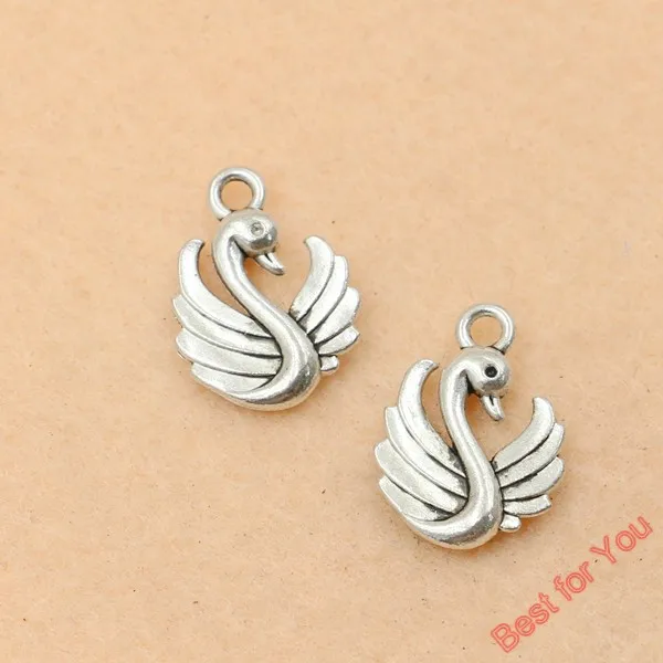 Тибетские посеребренные Подвески-лебеди 10 шт. Подвески для изготовления